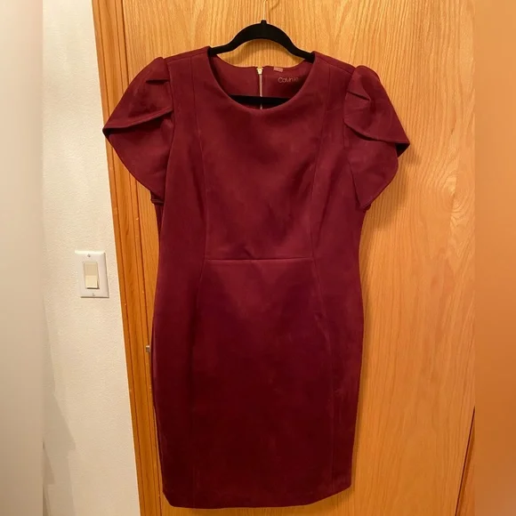 Calvin Klein size 14 mulberry suede dress - Picture 1 of 3